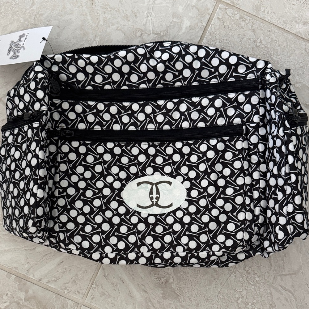 Black & White Patterned Women's Golf Cart Bag